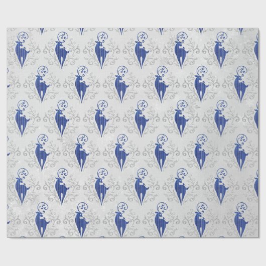 Weihnachts-Glitzer Hirschdesign Geschenkpapier (Flach)