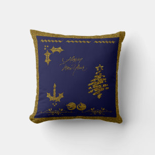 Weihnachts-Glitzer Holly Twig, Ornamente, Kerzen Kissen