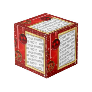 Weihnachts-Glitzer-Kugeln + Ihr Foto und Ihre Idee Würfel