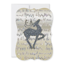 Weihnachts-Glitzer REINDEER Urlaub Einladung