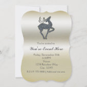 Weihnachts-Glitzer REINDEER Urlaub Einladung (Rückseite)