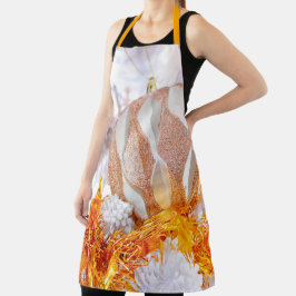 Weihnachts-Glitzer Rosa und Weiß-Ball Schürze