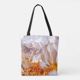 Weihnachts-Glitzer Rosa und Weiß-Ball Tasche