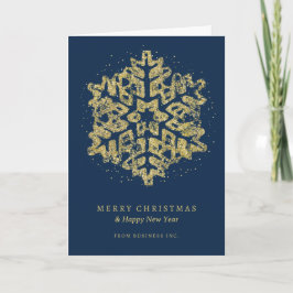 Weihnachts-Glitzer Snowflake Corporate Navy Feiertagskarte