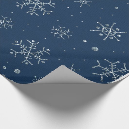 Weihnachts-Glitzer Snowflake Geschenkpapier (Ecke)