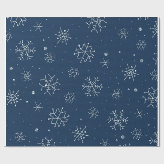 Weihnachts-Glitzer Snowflake Geschenkpapier (Flach)