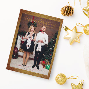 Weihnachts-Glitzer Spaß Foto Familie Whimsical Feiertagskarte