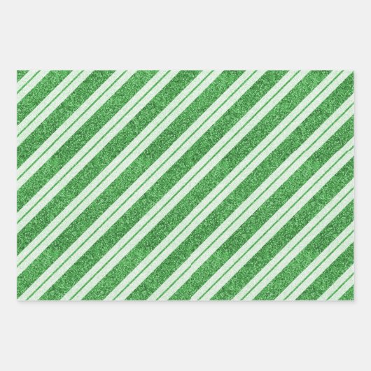 Weihnachts-Glitzer-Streifen und Polka-Dots-Set von Geschenkpapier Set (Vorderseite 3)