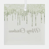 Weihnachts-Glitzer Tropfen Frohe Weihnachtsglas Or Ornament Aus Glas (Rückseite)