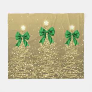 Weihnachts-Glitzerbäume Gold mit falscher grüner S Fleecedecke