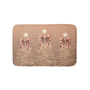 Weihnachts-Glitzerbäume Roségold mit falschen Schl Badematte