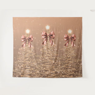 Weihnachts-Glitzerbäume Roségold mit falscher Schl Wandteppich