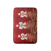 Weihnachts-Glitzerbäume Rot Gold Silber Bogen Badematte (Vorderseite Vertikal)