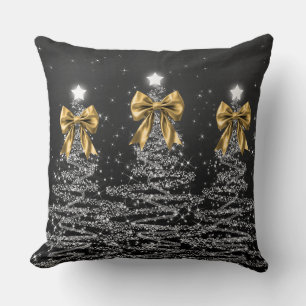 Weihnachts-Glitzerbäume Silber Falsche Gold-Schlei Kissen