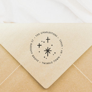 Weihnachts-Glitzern Individuelle Name Rücksendeadr Gummistempel