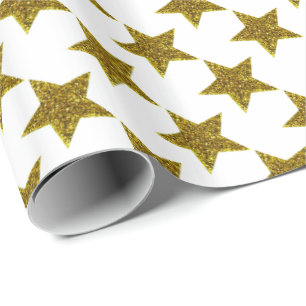 Weihnachts-glitzernde Sterne Geschenkpapier