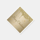 Weihnachts glitzernde Tropfen Gold und Sterne Serviette (Ecke)