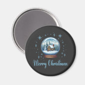 Weihnachts-Globe-Schneezauber Magnet (Vorderseite/Rückseite)