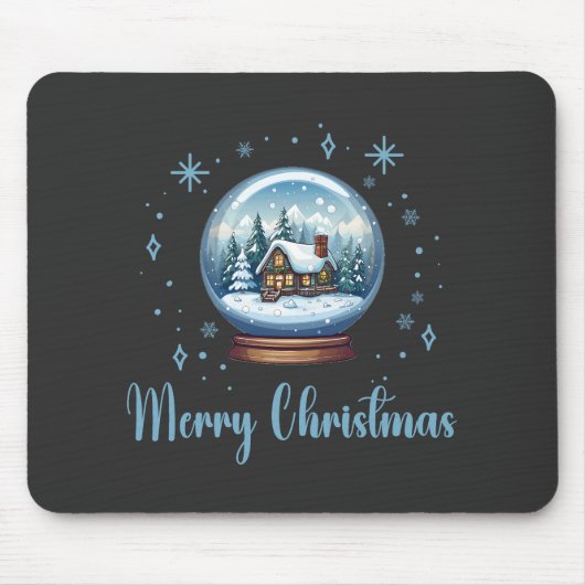 Weihnachts-Globe-Schneezauber Mousepad (Vorne)