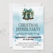 Weihnachts-Glocken Winter Hintergrund Einladung (Vorderseite)