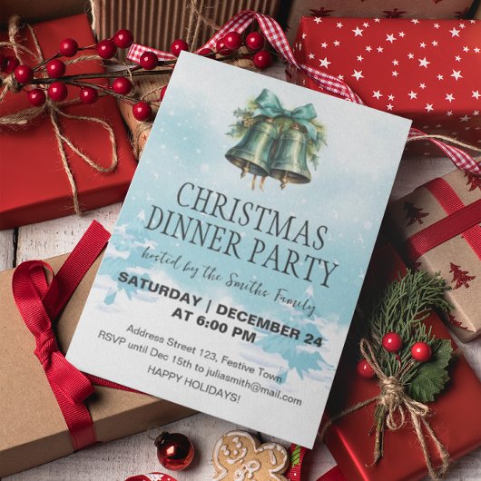 Weihnachts-Glocken Winter Hintergrund Einladung