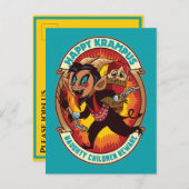 Weihnachts-glücklich Krampus Naughty Children Vors Einladungspostkarte (Vorne/Hinten)