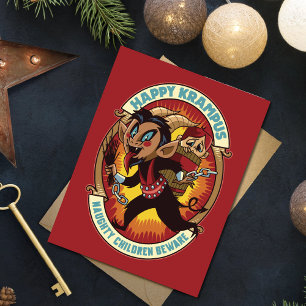 Weihnachts-glücklich Krampus Naughty Children Vors Feiertagskarte