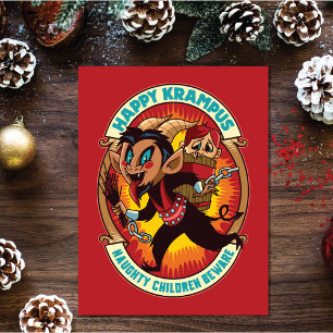 Weihnachts-glücklich Krampus Naughty Children Vors Karte