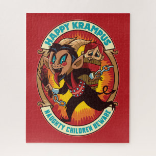 Weihnachts-glücklich Krampus Naughty Children Vors Puzzle