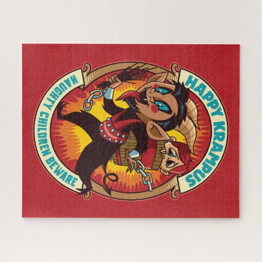 Weihnachts-glücklich Krampus Naughty Children Vors Puzzle (Horizontal)