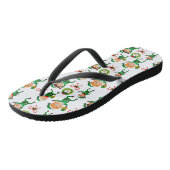 Weihnachts-glücklicher Elf mit Geschenk Muster Badesandalen (Schrägansicht)