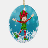 Weihnachts-glücklicher Elf - SRF Keramikornament (Rechts)