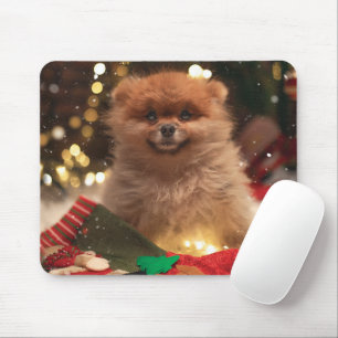 Weihnachts-glücklicher Welpe Mousepad