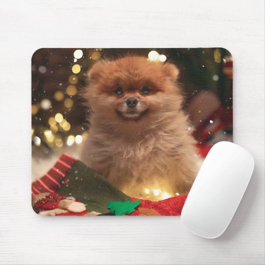 Weihnachts-glücklicher Welpe Mousepad (Mit Mouse)