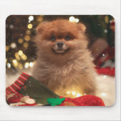 Weihnachts-glücklicher Welpe Mousepad (Vorne)