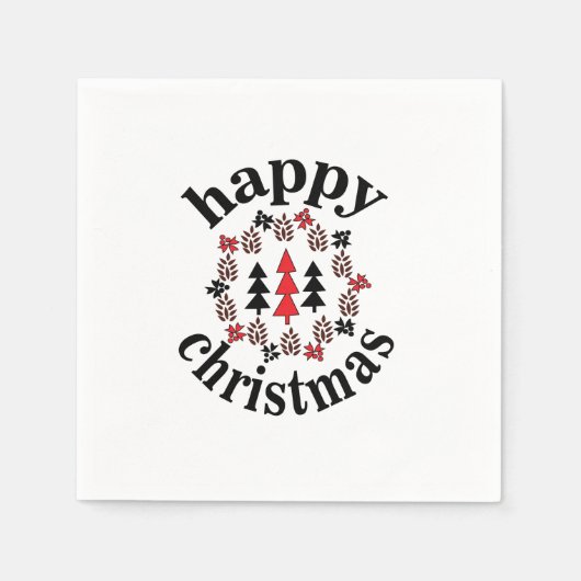 Weihnachts-glückliches Weihnachtsfest - Party Serviette (Vorderseite)