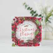 Weihnachts-Glückskarte mit Holly Wreath Karte (Stehend Vorderseite)