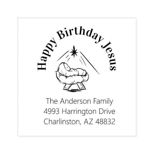 Weihnachts-Glückwunsch Geburtstag Jesus in Gefahr Gummistempel (Prägung)