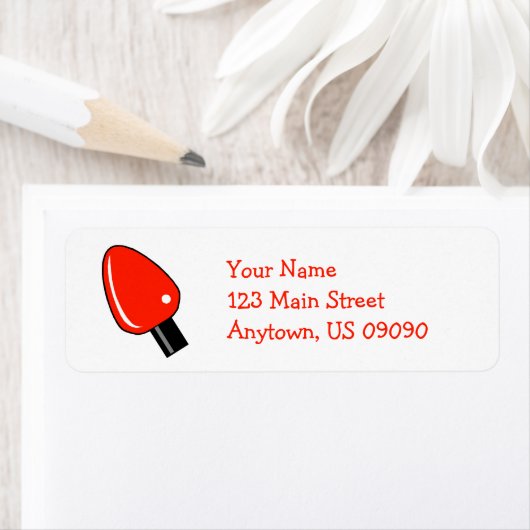 Weihnachts-Glühbirnen-Adressetiketten (rot) (Insitu)