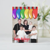 Weihnachts-Glühbirnen-Fotokarte Einladung (Stehend Vorderseite)