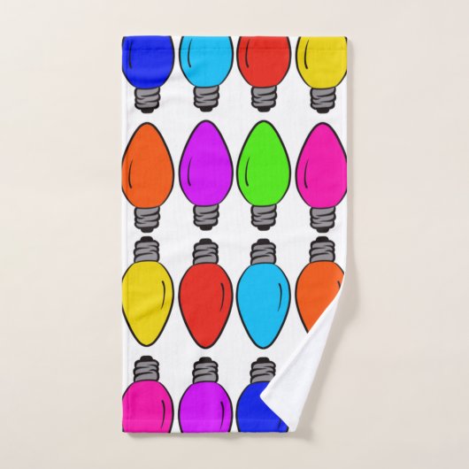 Weihnachts-Glühbirnen Muster Badhandtuch Set (Handtuch)