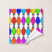 Weihnachts-Glühbirnen Muster Badhandtuch Set (Waschlappen)