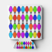 Weihnachts-Glühbirnen Muster Dosenkühler (Rückseite)