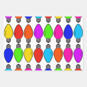 Weihnachts-Glühbirnen Muster Geschenkpapier Set (Vorderseite)