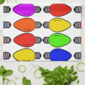 Weihnachts-Glühbirnen Muster Geschirrtuch (Gefaltet)