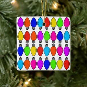 Weihnachts-Glühbirnen Muster Keramikornament