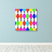 Weihnachts-Glühbirnen Muster Leinwanddruck (Insitu (Holzboden))