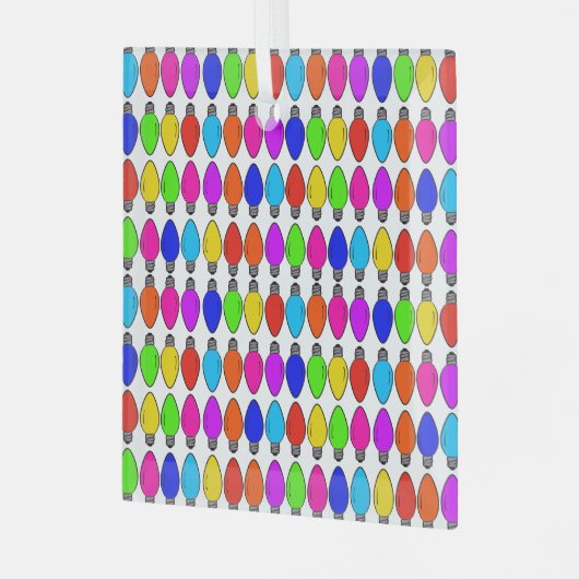 Weihnachts-Glühbirnen Muster Ornament Aus Glas (Vorderseite links)