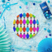 Weihnachts-Glühbirnen Muster Pappteller (Party)