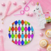 Weihnachts-Glühbirnen Muster Pappteller (Party)